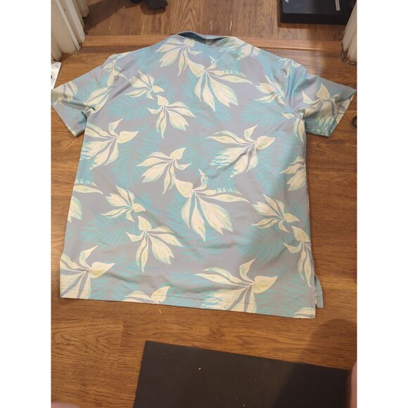 Tropical Bros Polo Shirt Mens Large Stretch Performance Floral Aloha Golf Palms - Picture 5 of 5